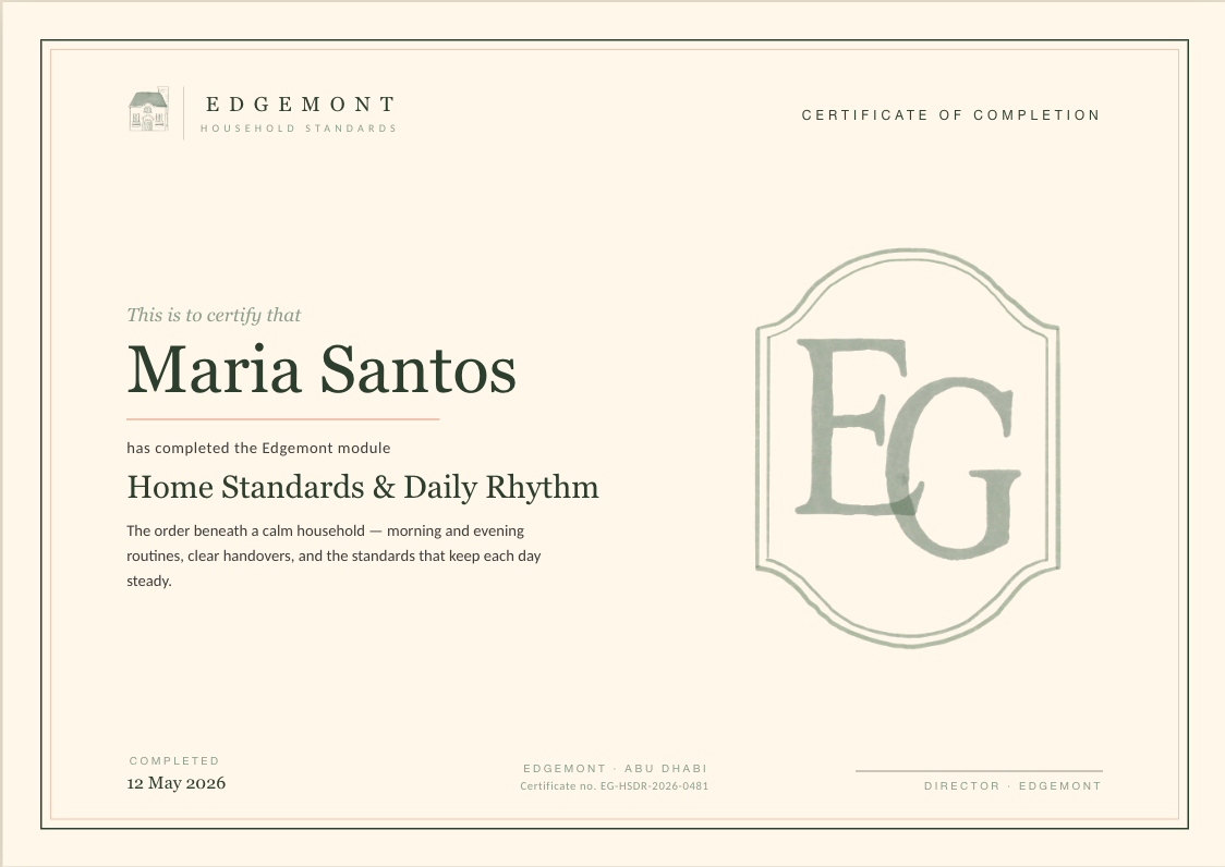 Specimen Edgemont certificate of completion